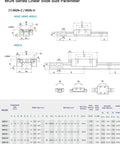 Diagram of 2 Pack MGN9-H Type Linear Slider Carriage Block for Miniature Linear Sliding Guide Rail MR9 with dimensions and specifications.