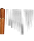 Self Threading Hand Sewing Needles Set In Wooden Case 30 Piece Assorted Embroidery Tools For Easy Stitching Handy For Beginners And Seniors Convenient Storage Kit, rosewood case and needles