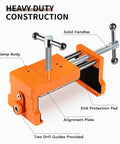 Beefy Pro Grade Cabinet Clamps For Precise Wood Joinery Alignment, Adjustable 4 Point Panel Positioning System, 2 Pack in Orange