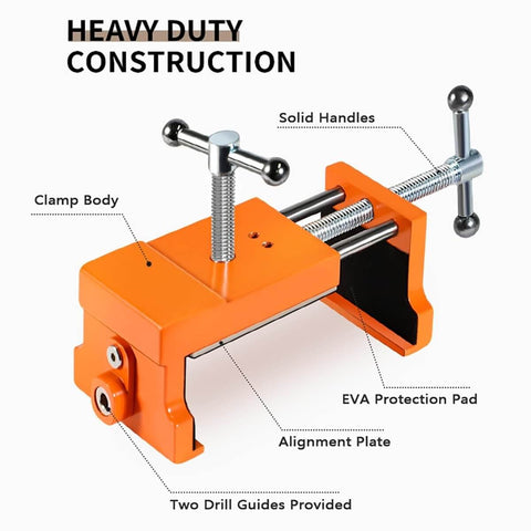 Beefy Pro Grade Cabinet Clamps For Precise Wood Joinery Alignment, Adjustable 4 Point Panel Positioning System, 2 Pack in Orange