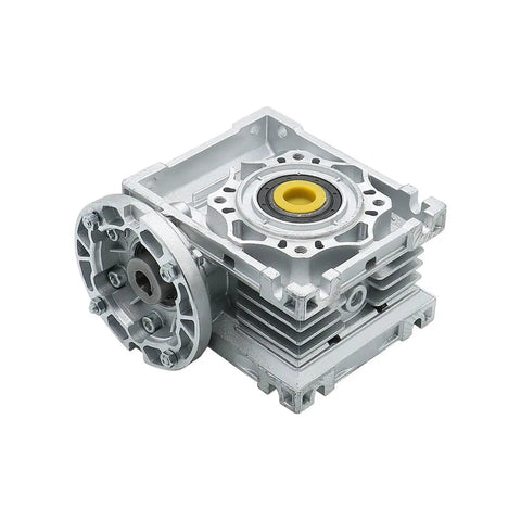 Plug And Play Nmrv040 Worm Gear Speed Reducer With 18Mm Output Shaft showing a compact metallic housing and output drive.