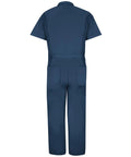 Men's Navy Blue Lightweight Coveralls With Breathable Touchtex Pro Poplin Material Designed For Zero Drag Performance And Built Tough For Your Daily Grind, back view, short sleeves, six pockets.