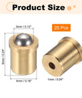 20 Pcs 304 Stainless Steel Ball Plungers Featuring Slick Spring Loaded Push Fit Latch, 3mm Ball Head And Compact 4X6mm Base, product size shown.