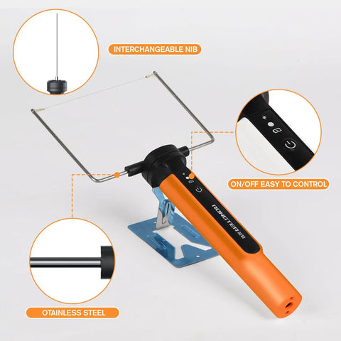 Rongter Hot Wire Foam Cutter Kit For Styrofoam Modeling With Storage Case featuring orange cutting tool with interchangeable nib.