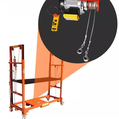 Built Tough Electric Lift Cart Heavy Duty Cargo Elevator Platform Anti Slip Deck with electric motor for easy lifting tasks.