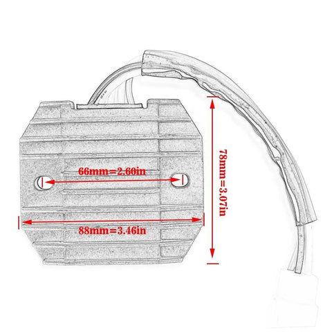 Voltage Rectifier And Regulator For GSXR250 GSXR400 GK71A GK73A with measurements