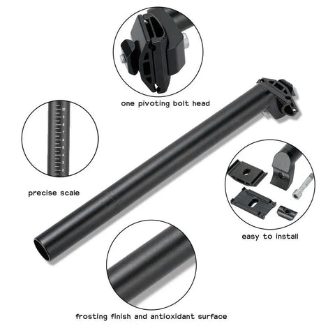 Beefy Bike Seat Post 25.4mm Diameter 350mm Length Aluminum Adjustable Seatpost For MTB Road BMX Bikes with components detail