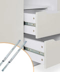 Built Tough 15 Inch Side Mount Cabinet Drawer Slides Featuring Steel Ball Bearings displayed with drawers for kitchen upgrades.