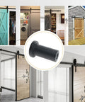Heavy Duty Solid Cast Iron Sliding Track Spacers For Flat Door Hardware, 1-7/9 Inch Spacer Length 45mm, shown in sliding door setups