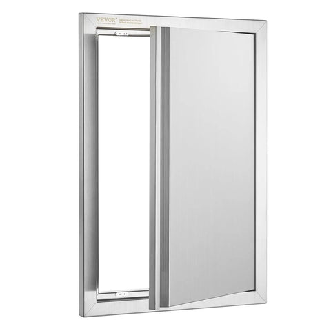 Stainless Steel BBQ Access Door For Outdoor Kitchen 17x24 Inch Flush Mount Wall Panel With Recessed Handle Ideal For BBQ Islands Grilling Stations