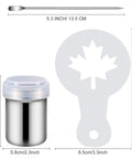 Latte Art Stencil Set With 72 Pieces In 36 Patterns Plus 2 Latte Art Pens And 2 Dusting Cans, maple leaf stencil and dusting can