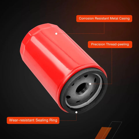 High Efficiency Transmission Filter For 1000 2000 Transmission, red spin-on filter with metal casing and sealing ring