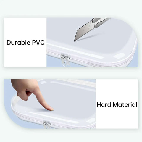 Straight Up Three Piece Clear Hard Shell Zipper Cases With Rigid Plastic Panels showcasing durable, rigid material and design features.