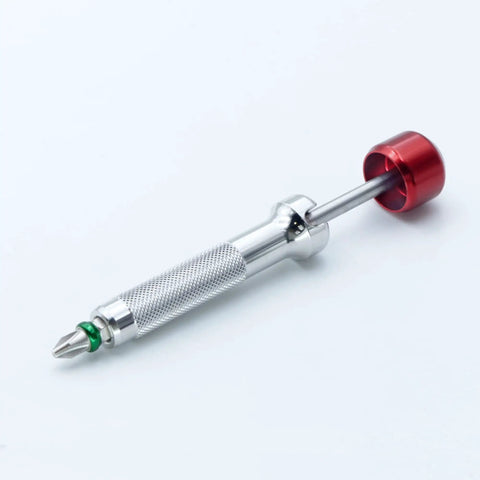 Lollipop Bit Driver Stainless Steel Red With Hidden Shaft For Quick Bit Changes And Maximum Torque Ultra Fast Screwdriver in white background