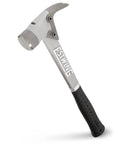 AL-PRO Forged Aircraft Aluminum Framing Hammer 14 Oz Straight Rip Claw with milled face and shock reduction grip, side view