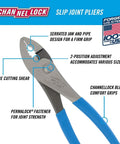 Slip Joint Pliers 8 Inch With Wire Cutter And Serrated Jaw Rust Resistant Workhorse Utility Tool For DIY Home Improvement