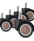 Five Pack 2 Inch Soft TPR Rubber Silent Office Chair Casters Universal Swivel Replacement Wheels with steel core.
