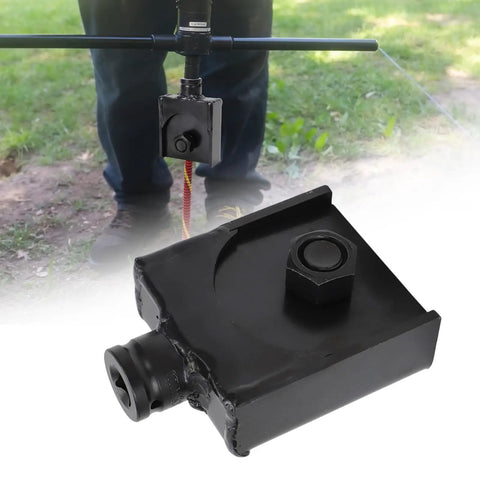 Dang Solid 1/2 Inch Square Drive Anchor Adapter Converts Eye Bolts To Impact Driver Ready Rigging Hardware For Up To 3/4 Inch Shafts On Every Rough Job Site, black square drive adapter on ground.
