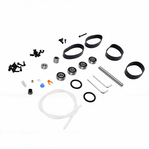 Components of Passive Filament Driven Rewinder Full Set For Filamentalist V3 with tools and parts displayed