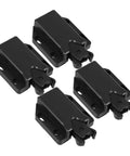 Push To Open Cabinet Latch Kit Four Pack With Rebound Tech for kitchen cabinets, black durable plastic construction.