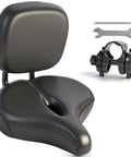 Extra Wide Bike Seat For Men And Women Cozy Cushioned Saddle With Breathable Hollow Design And Shock Absorption includes backrest and tools