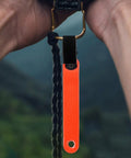 Glow Reflective Trail Marker Clips For Outdoor Hiking And Hunting Orange PVC Clips With Glow Tape attached to gear