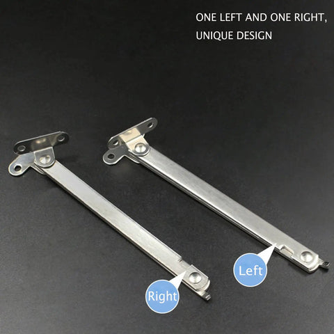9 Inch Rotatable Locking Folding Lid Support Hinges 1 Pair for Cabinets and Wooden Toy Boxes Durable Steel Silver Hinge