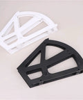 No Sweat Plastic Cabinet Hinges For Shoe Rack And Kitchen Drawer Quick Swap Pivot Hardware in black and white color.