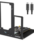 Black External Egpu Dock Station Thunderbolt 3 4 Usb4 40gbps Gaming Graphics Card Enclosure with USB ports and circuit board.