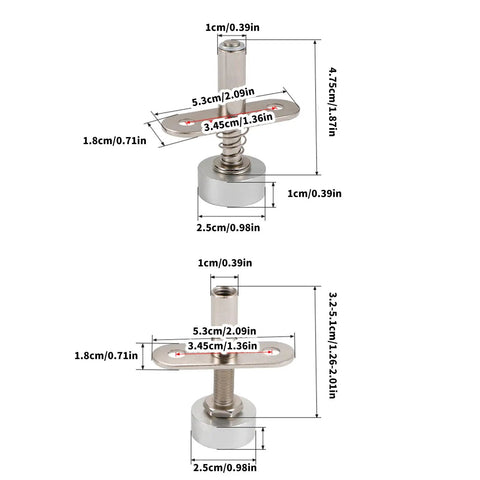 Dimensions of space saving 360 degree rotating shaft hinges concealed pivots multipurpose adjustable door hardware, aluminum alloy.