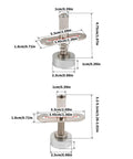 All Purpose Adjustable Pivot Door Hinge With 360 Degree Rotation And Concealed Pivot, shaft dimensions and hardware shown