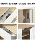 Bluetooth Drawer Lock For Cabinets With RFID And NFC in wooden cabinets and drawers, showing smart lock installation and usage.