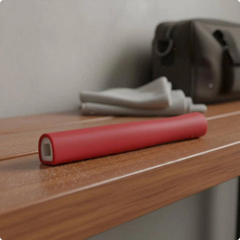 Red Fencing Handle Replacement Grip for Foil Epee Cutlass - Lightweight Ergonomic Design on wooden surface