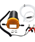 Heavy-Duty 12 Volt Electric Oil Pump Sucker for Car Boat Motorbike Fluid Drain and Fuel Transfer with hoses and clips.