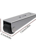 Heavy Duty Door Support Wheels 2 Pack Quiet Rubber Rollers For Sliding Closet Patio And Screen Doors Anti Sag High Load Track Quick Change Smooth As Butter, angled view showing dimensions and rubber roller.