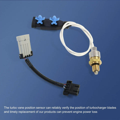 Turbo Charger Vane Position Sensor Kit For Chevy GMC Silverado Sierra 2500 3500 Duramax 6.6L Diesel LLY LBZ LMM LML 2004.5-2015 Replaces 904-235 12643471 12635324 763527-0512, brass sensor and wiring harness