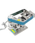 Turn Up The Grind With This Pro Grade Belt Sander And Bench Grinder featuring adjustable components and a heavy sanding belt.
