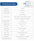 Technical data sheet for Outdoor Wire In Photocell Switch With Photoelectric Sensor For Stem Mount Lighting MCU Powered Light Control With 5 Second Delay Dusk To Dawn Auto On Off Wide Voltage Range Weatherproof Exterior Photocell Controller JL428C