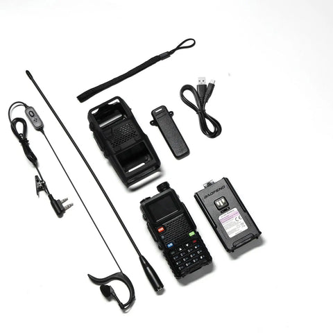 10W Ham Radio Handheld With Long Range VHF UHF Two Way Walkie Talkie NOAA Weather Receiver USB C 2500mAh Rechargeable Battery