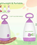 Kid Friendly Camping Lantern And Night Light With AAA Batteries Included shown in multiple colors, size and handle details visible.