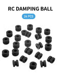 Vibe Dampers For FPV Drone Flight Controllers F4 F7 Rubber Balls Soft Mount Grommets 24Pcs For Smoother Gyro Readings And Quadcopter Stabilization Black
