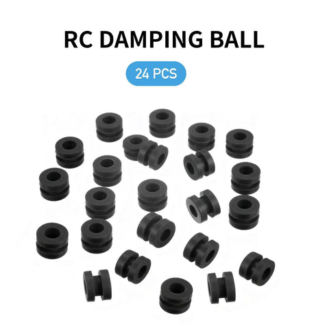 Vibe Dampers For FPV Drone Flight Controllers F4 F7 Rubber Balls Soft Mount Grommets 24Pcs For Smoother Gyro Readings And Quadcopter Stabilization Black