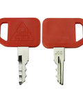 Six Pack Ignition Keys Replacement Set For Skid Steer And Compact Track Loaders Fits 326D 326E 328D 328E 329D 329E 332 332D 332E 333D 333E CT315 319D CT322 323D 329D Cart Loader Models, two red plastic ignition keys