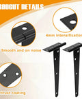 Six Pack Six Inch T Strap Gate Hinges Heavy Duty Gate Hardware Kit For Wooden Fence Rustproof Door Hinges Black