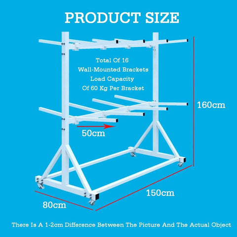 Heavy Duty Lean Pipe Material Cart Hella Tough Frame With Iron Wire Hanging Rack For Coil Storage with 16 brackets size chart