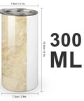 Beige Granite Stone Look Water Cup In 304 Stainless Steel Gradient Finish with dimensions and 300ml capacity