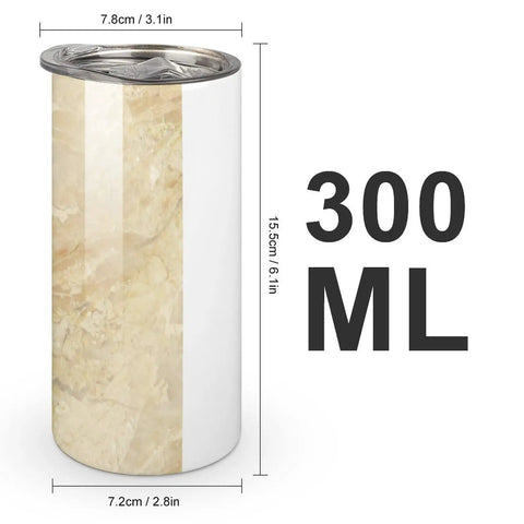 Beige Granite Stone Look Water Cup In 304 Stainless Steel Gradient Finish with dimensions and 300ml capacity