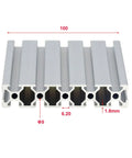 European Standard Aluminum Profile 20x100mm Extrusion Frame With Linear Rail cross-section, showing detailed dimensions