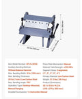 Diagram of 12 Inch Sheet Metal Bender For DIY Projects, 20 Gauge Mild Steel Capacity, 0 To 135 Degree Adjustable Box And Pan Brake.