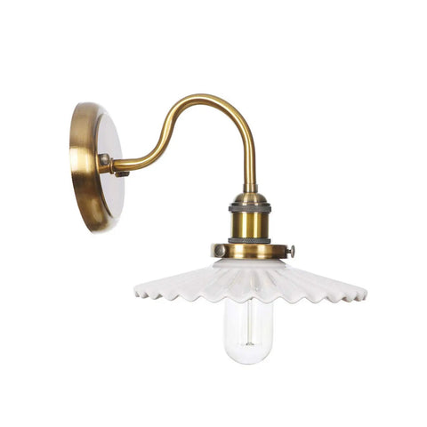 Nordic Ceramic Gold Wall Sconce With On Off Switch Reading Light Fixture for Living Room and Bedroom with ceramic shade and bulb